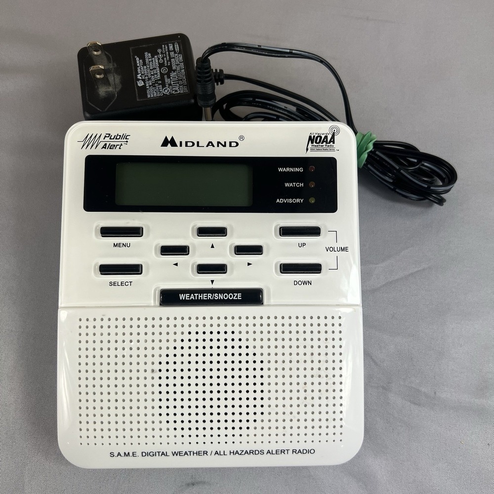 Midland WR-100 Digital Weather Alert Radio with Power Cable